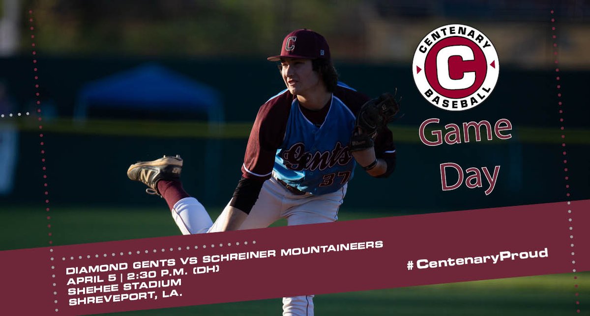 <a href="/GentsBaseball/">Gents Baseball</a> game day in a critical #SCACbsb series against Schreiner #CentenaryProud #d3baseball Live Stats (Gm. 1️⃣) ➡ ow.ly/qbBD30olf89 Live Stats (Gm. 2️⃣) ➡ ow.ly/KIeI30olfbx 📹 ➡ ow.ly/PXIJ30olfck <a href="/KSLASports/">KSLA News 12 Sports</a> <a href="/CentenaryLA/">Centenary College</a> <a href="/tsports318/">Talkin Sports</a> @bradcesak