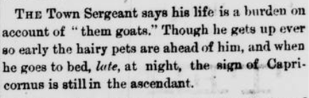 DaleJarvis's tweet photo. There's always time for more historical #goatlore; this gem about "them goats" is from the Evening Telegram (St. John's, N.L.), 1881-06-24: LOCAL AND OTHER VARIETIES. @TerraMBarrett #heritageNL https://t.co/WMMyK013fC