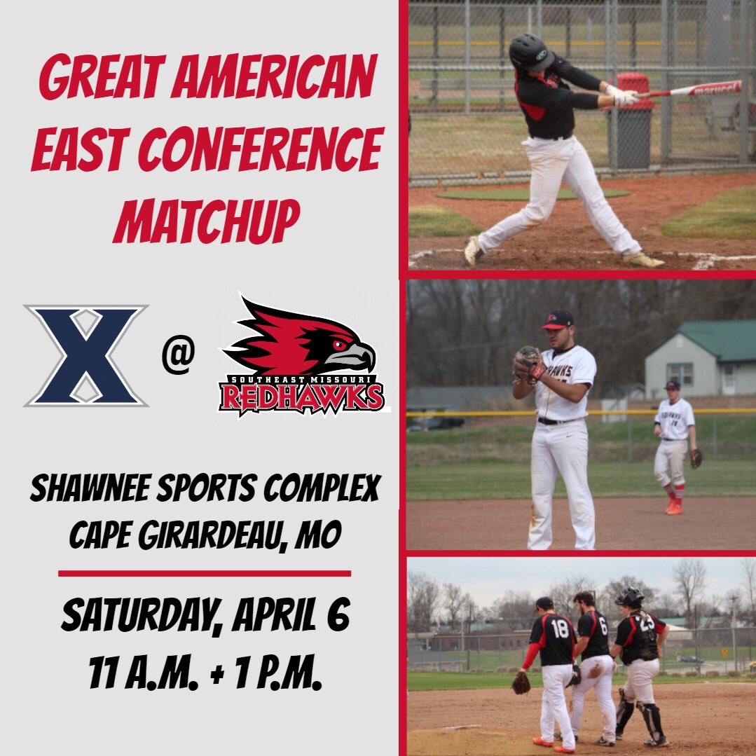 The RedHawks are back in action tomorrow against the conference leader, <a href="/XUClubBaseball/">Xavier Club Baseball</a> . Game 1 starts at 11:00 a.m. at Shawnee Sports Complex.