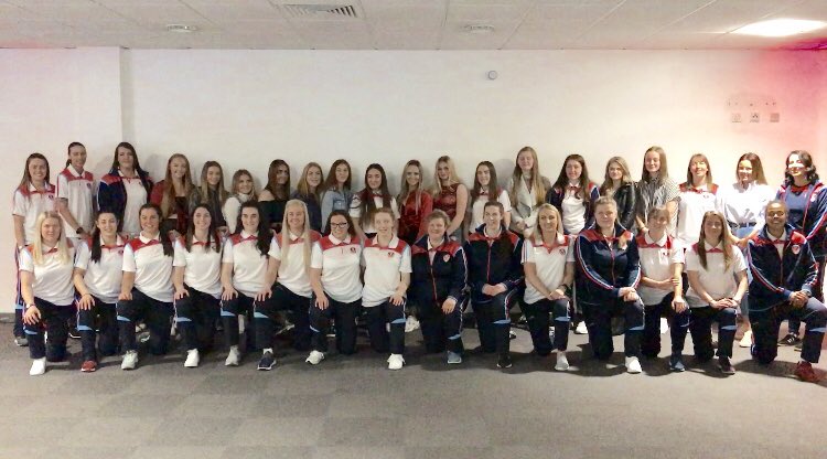 Saints1890's tweet photo. 📸 Our Women’s U19 squad are also in attendance alongside our first team at tonight’s 2019 Season Launch. 👍🔴⚪️

#saintsandproud https://t.co/XxaUBWqtyr