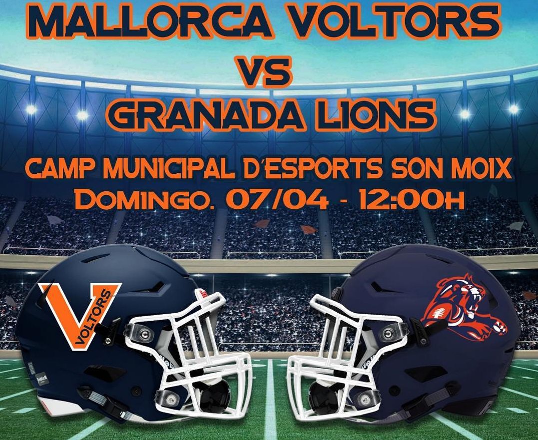GranadaLions's tweet photo. ¡Ultimo partido de la temporada este domingo! 
Visitamos el campo de @cfavoltors con muchas ganas, ilusión, energías y deseando empezar a preparar la siguiente temporada.

▶️https://t.co/1qfcsxurM3◀️ https://t.co/YzVAx9Rh8t
