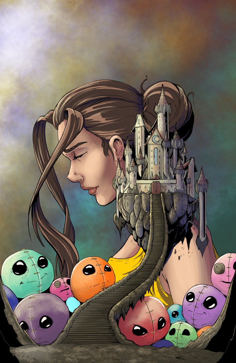The colored cover image to issue 4 of my book All I Have to do is Dream. I’m expecting to have the book in hand next week!! #comics #comicart #comiccover #fantasyart #fantasy #dream #comiccoloring #drawing @procreate #castle #surreal #digitalart #indiecomics #selfpublishing