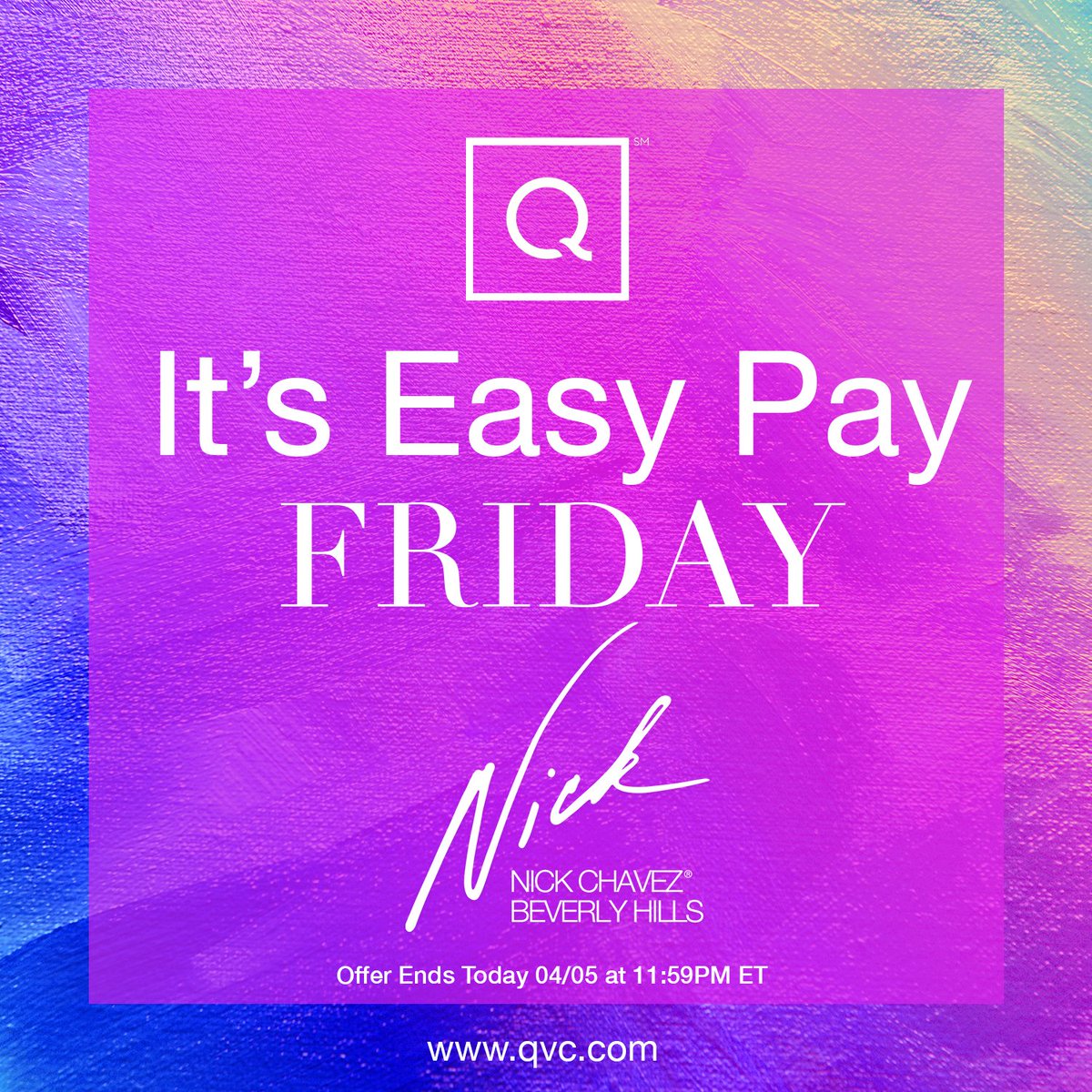 NickChavezBH's tweet photo. It’s Easy Pay Friday on EVERYTHING NICK ON @QVC 💖 Stock up on all of your faves! Offer Ends Tonight at Midnight 04/05 BLESSINGS, XO
ShopQVC: https://t.co/sBOMDvqkpI
#qvc #easypays #loveyourhair #velvetmesquite #thirstquencher #softflocker #diva #plumpernthicker #advancedvolume https://t.co/bBCCJdrlDH