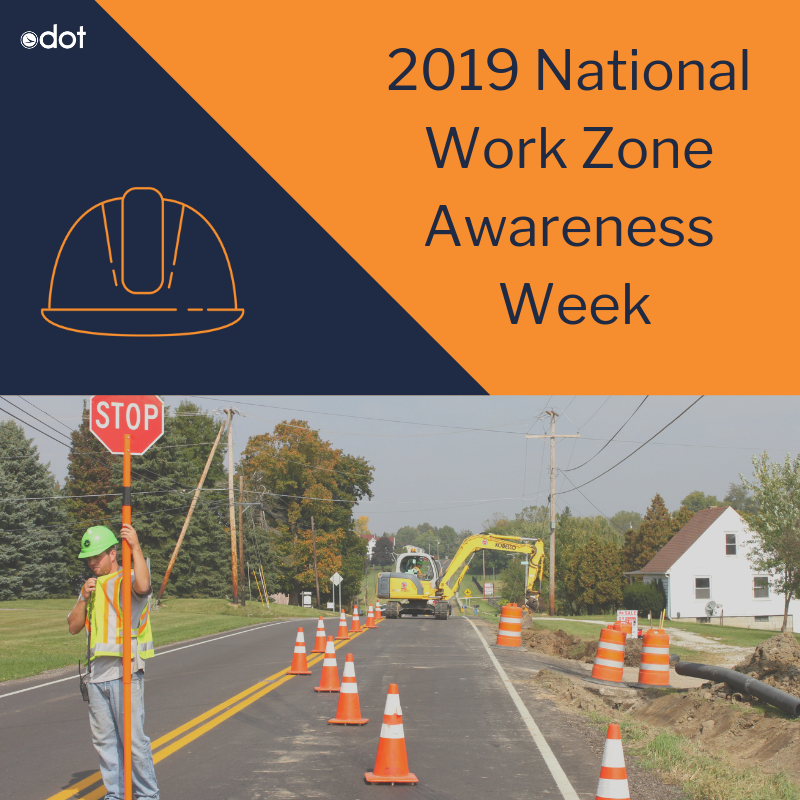 ODOT_Statewide's tweet photo. 2019 National Work Zone Awareness Week has officially started! Please slow down and be aware in work zones. Drive like you work here. All this week, we will be posting tips and graphics regarding the importance of work zone awareness! #NWZAW #MoveOverMonday https://t.co/uVqqk3lLdF