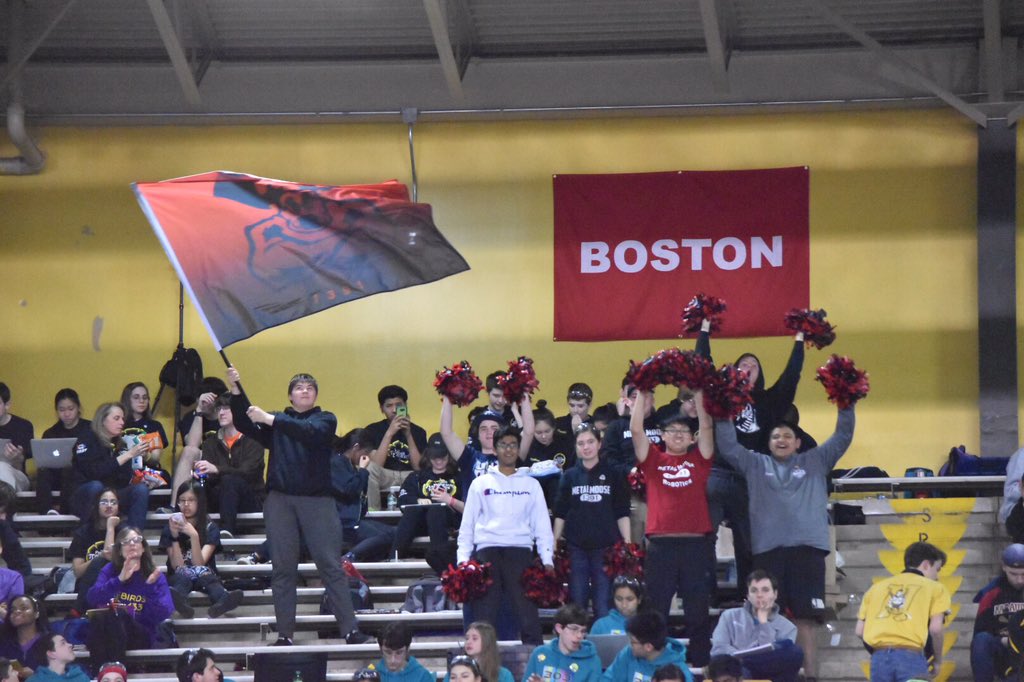 A 72-68 win moves us up to 8th place and our team is happy! Final match of the day: Qual 88 at 4:40pm. #FRC1391 #MetalMooseRobotics #OMGRobots #FMAChamps #DESTINATIONDEEPSPACE