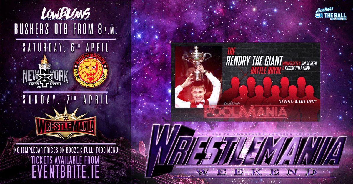 HashtagLowBlows's tweet photo. 2nd annual #PoolMania featuring:
➡️ @WrestlingBoyd85 vs @AndyMahon93 for the Low Blows Pool Championship!
➡️ @katey_harvey vs @CorporateCian in a ‘Trial By Combat’ Pool Match to settle #QueenVsCian
➡️ YOU could win free 🍻 & title shot in our ‘Hendry The Giant’ Battle Royal! https://t.co/OQrRusvWsv