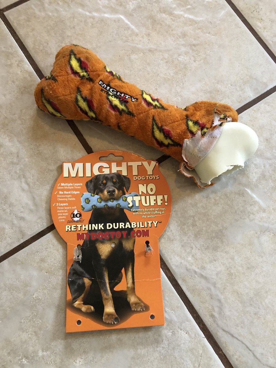 “Built to last” “Toy that will last a lifetime” “If pet reaches the white stuffed core of the toy, discard immediately.” Total elapsed time to #warpcorebreach: 4 minutes, 37 seconds 🤣 #mydogtoy #TuffieToys
