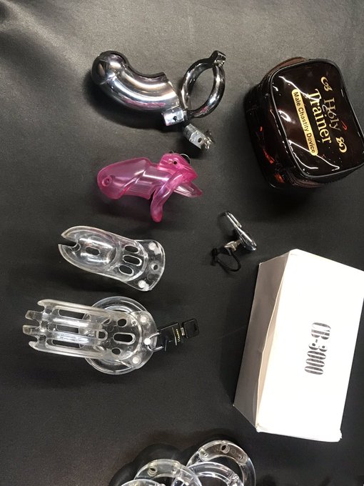 Which one should he spend the weekend in??? #chastity #cb3000 #holytrainer https://t.co/AnhCBuArQ3<a href="/tag/chastity"class="tags">#chastity</a><a href="/tag/cb3000"class="tags"><span>#cb3000</span></a><a href="/tag/holytrainer"class="tags"><span>#holytrainer</span></a>