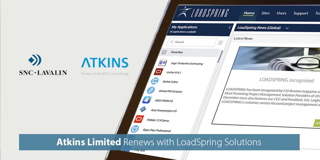 LoadSpring's tweet image. We&apos;ve done it again! @atkinsglobal renewed their contract with #LoadSpringSolutions for #cloudbasedprojectmanagement services.