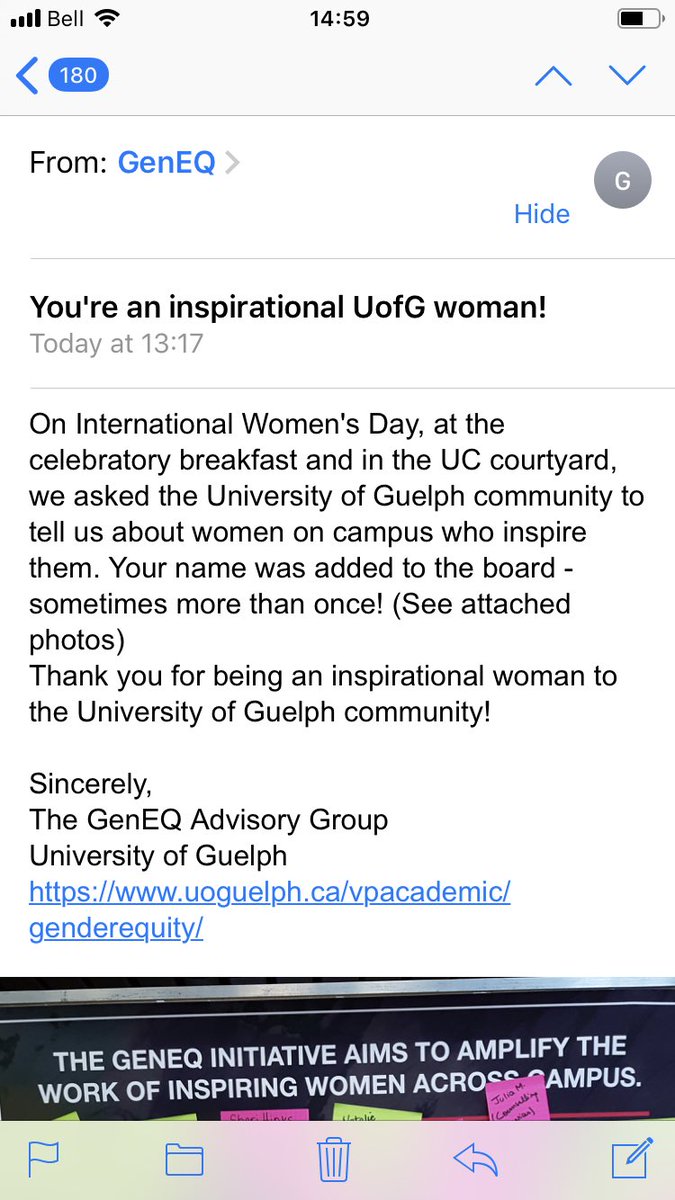 shoshanahjacobs's tweet photo. Well that’s a nice way to start the weekend! 
Thanks @uofg #WomensDay https://t.co/tPJNnA6piH