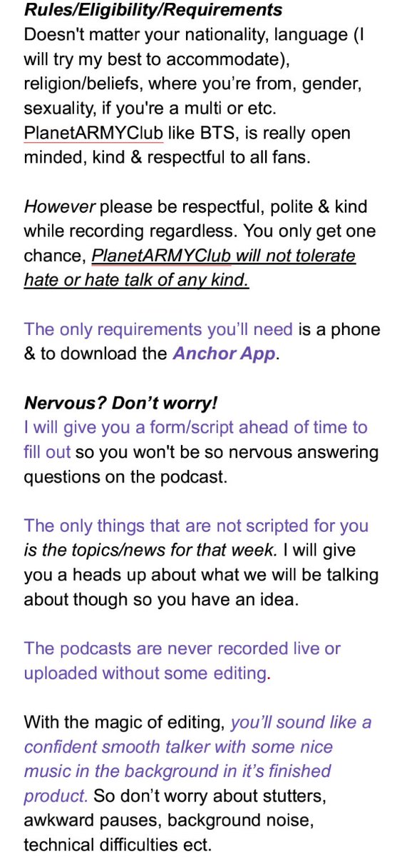PlanetARMYClub's tweet photo. Return from hiatus: 
Updates, new information &amp; FAQs. 
#BTS #ARMY #BTSxARMY #podcast #podcasting #faq #Anchor #itunes #PlanetARMYClub #PAC #PlanetARMYClubPodcast #update https://t.co/LvvZQQD7RY