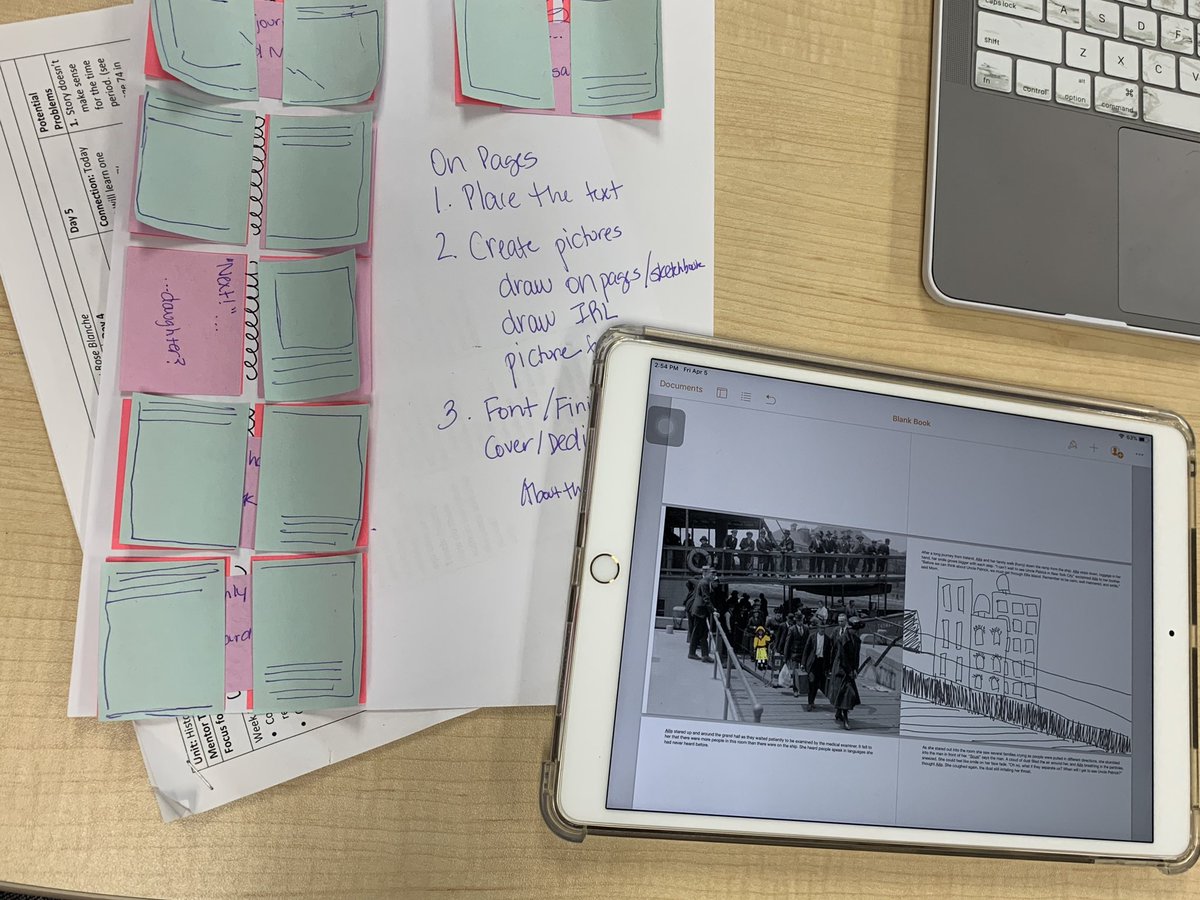 MJComblo's tweet image. Final stage of creating our mentor HF picture books using #ApplePages.  We had a #magicalmoment when we realized we could add onto a photo with the drawing tool. #k5literacy #TCRWP #EdTech #mood