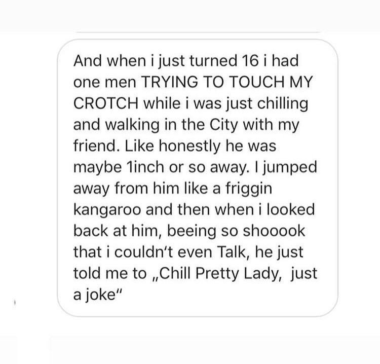 catcallsofnyc_'s tweet image. Typical defense: “it’s just a joke!” Really? Tell me why sexual harassment and assault is so funny. #StopStreetHarassment #catcall instagram.com/p/Bv2QYfxhLuX/…