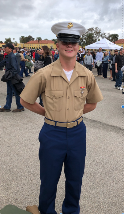 PanthersMce's tweet photo. Congratulations to MCE Alumni Seth Stephens (2018).  Seth graduated today from Marine Corps Boot Camp at MCRD in San Diego.  Thank you for your service, Seth and Oorah! https://t.co/wNkTFjSSjZ