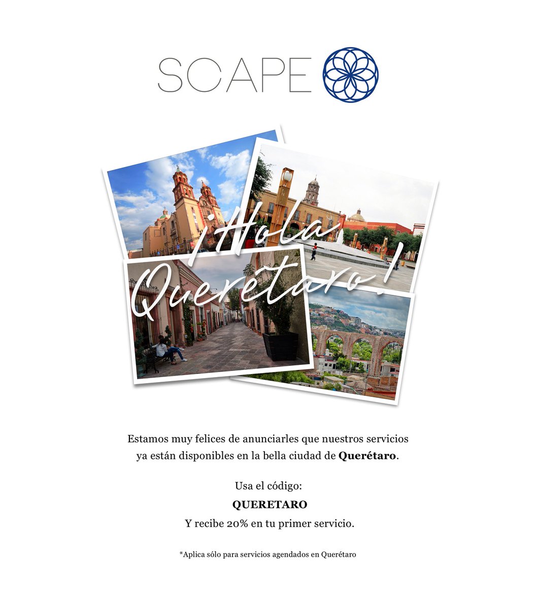 Hola Queretaro! Felices de abrir en esta preciosa ciudad! #scapequeretaro