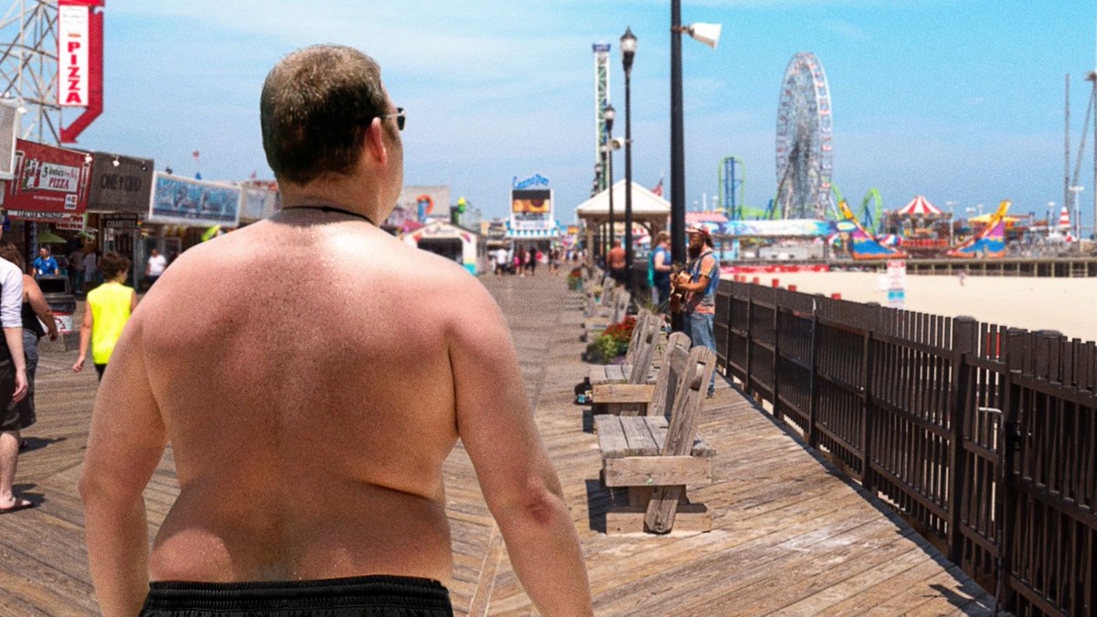 ClickHole's tweet photo. Amazing Phenomenon: America’s Heavyset Sunburned Men Wearing Basketball Shorts As Bathing Suits Have Begun Their Annual Migration To The Jersey Shore’s Boardwalk Punching Bag Arcade Games https://t.co/jWR5bCuwP3 https://t.co/OrHOdIzDK3
