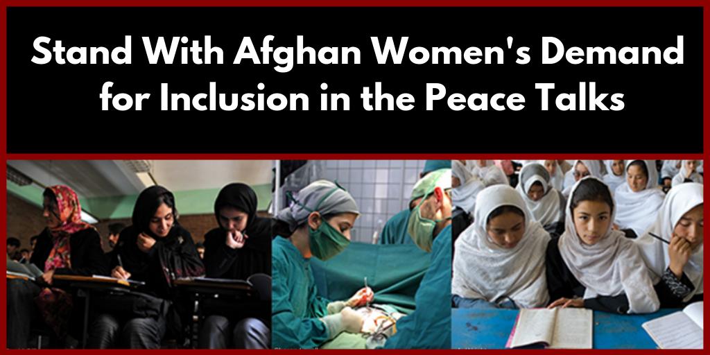 FeministFDN's tweet photo. Send an email to your Member of Congress in support of the Afghan women who are demanding inclusion in the US-Taliban peace negotiations. #EnduringPeace #AfghanWomenWillNotGoBack
https://t.co/rBVmL8V3Xv https://t.co/yoK5rKd9h7