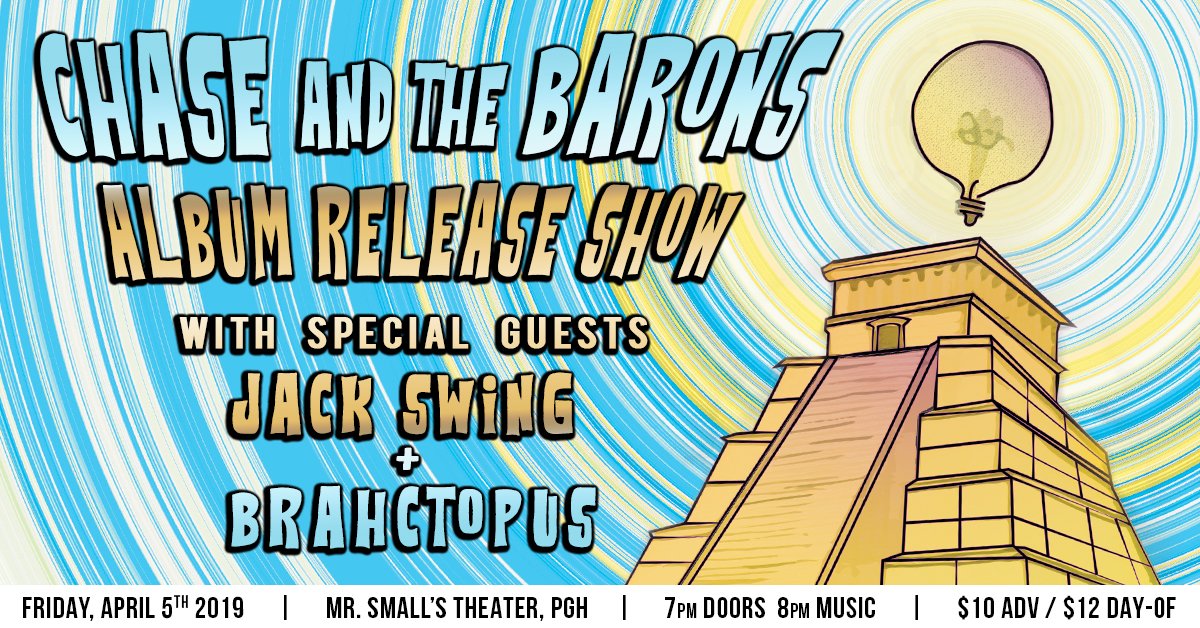 TONIGHT! <a href="/MrSmallsTheatre/">Mr Smalls Theatre</a>: Chase and The Barons (<a href="/Baron_Chaser/">Chase and the Barons</a>) with special guests <a href="/brahctopus/">Brahctopus</a> &amp; Jack Swing! $12, Doors 7PM, Tix: bit.ly/0405chaseandth…