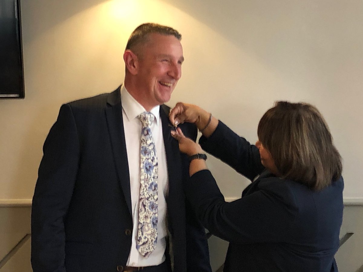 A reluctant pin brings a smile to our latest member Paul Johnson, son of late Club member Stan. Great to have you with us Paul.