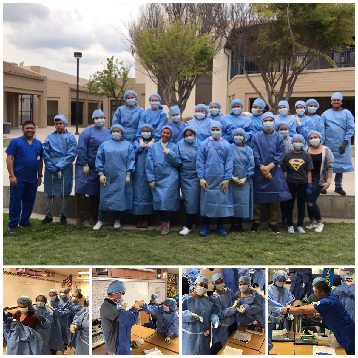 Junior Doctors Academy students suiting up for success! #gowningandgloving <a href="/SunnysideDA/">SunnysideDoctorsAcademy</a>