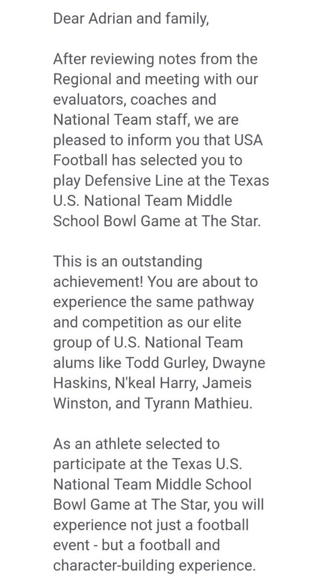 blessed to be a part of the US National Team