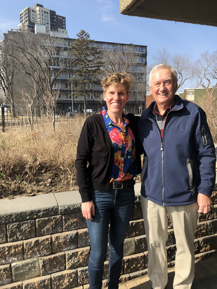 JanisIrwin's tweet photo. Wonderful to knock on former MLA and @albertaNDP leader @RayMartinYEG’s door today. Ray has been an incredible representative of our neighbourhoods in Highlands-Norwood, and I’m honoured to have his support. #ableg #abvote #abpoli #abndp https://t.co/27gyWlriwi