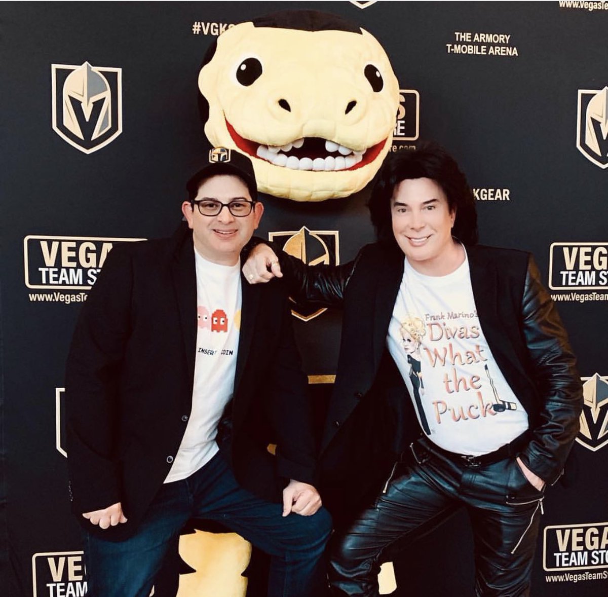 🏒 I had a wonderful time last night hanging out with Chance and watching my first Vegas Golden Knights game! Go knights go! 💛🖤💛🖤💛 #vegas #strip #famous #FrankMarino #fabulous #style #divaslasvegas #superstar #Diva #LasVegas #sincity #lasvegasheadliner #makeup #dragqueen