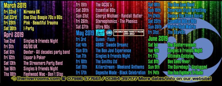 What’s on at The River Rooms 2019!