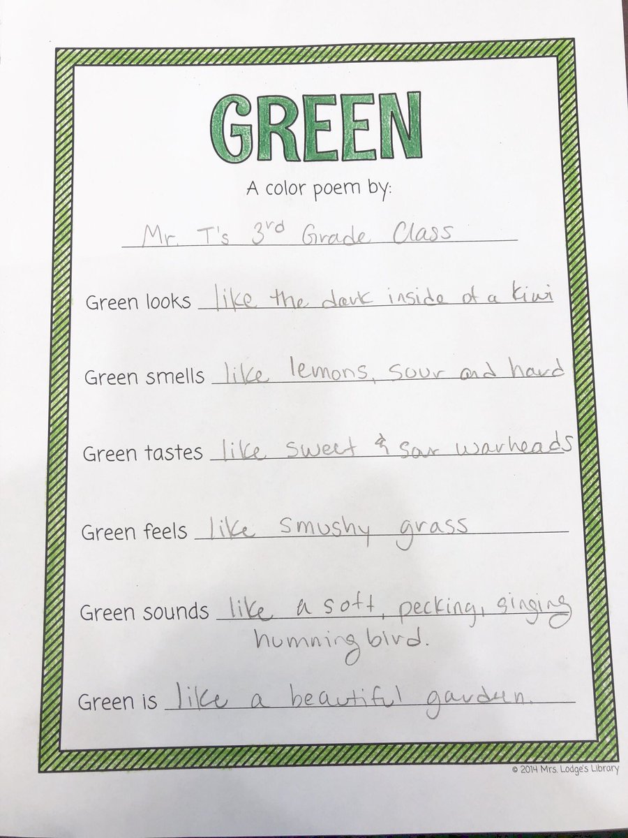 roseparklibrary's tweet photo. Happy spring and happy National Poetry Month! We mastered similes this week writing color poetry. Enjoy this class poem by 3rd grade friends. #librarylearning #NationalPoetryMonth https://t.co/VIkW0yyRCD