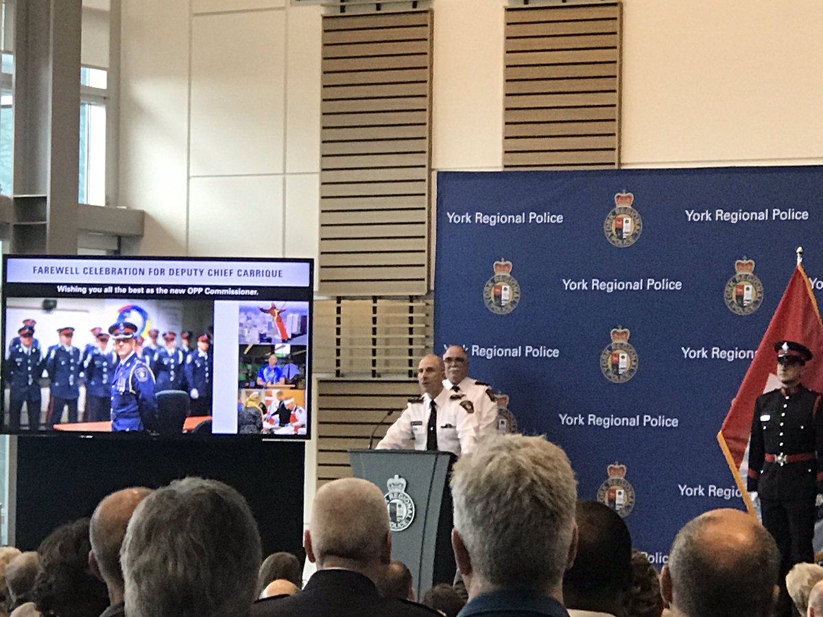 Congratulations Deputy Carrique on your appointment to the OPP and thank you for all you have done for the communities of York Region. You will be dearly missed. @YRP #deedsspeak