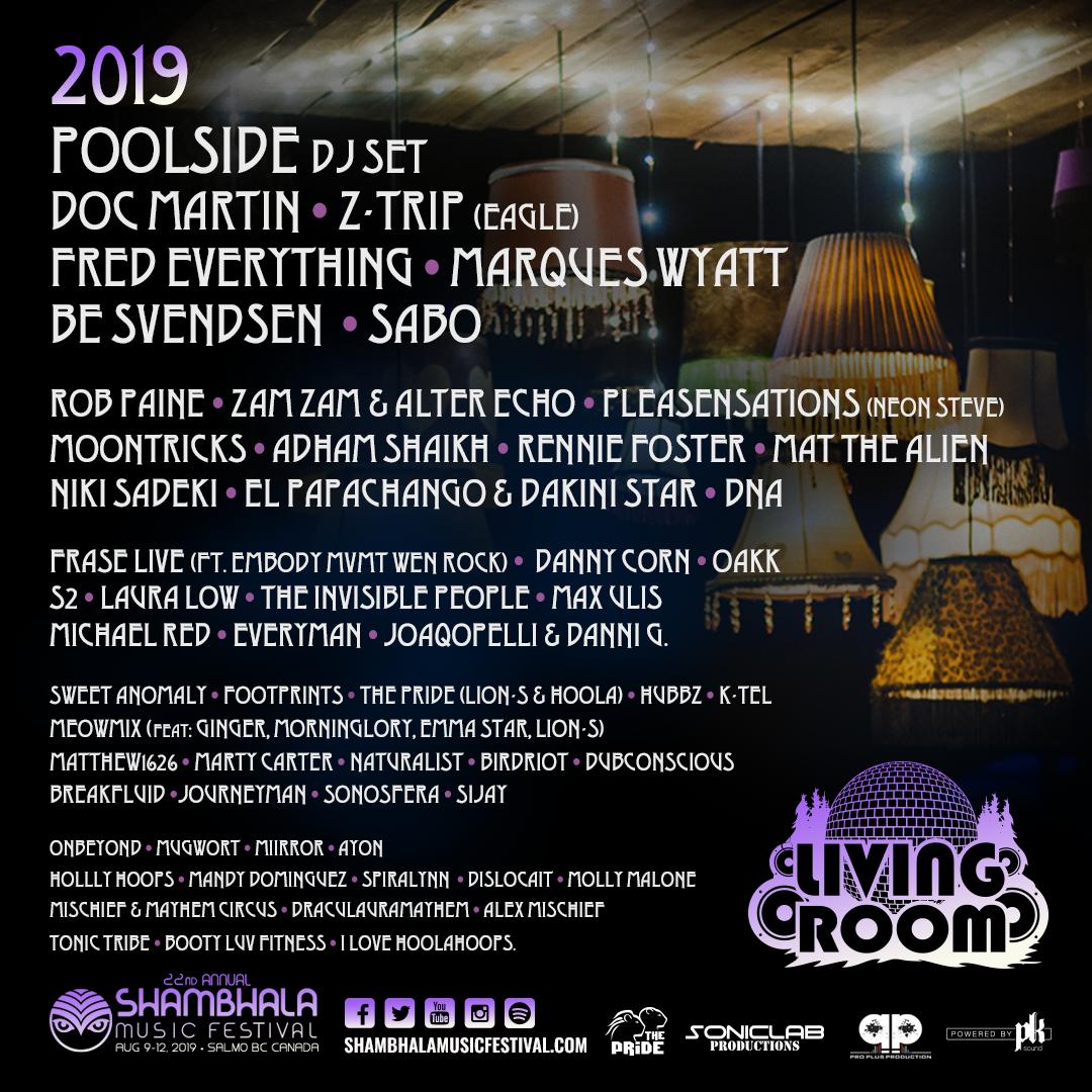 I'm back on <a href="/ShambhalaLR/">Living Room Stage</a> this summer for my 10th consecutive year alongside an impressive cast of players, including <a href="/poolside/">Poolside</a> <a href="/ztrip/">DJ Z-TRIP</a> <a href="/MatTheAlien/">Mat The Alien</a> @ZamZamSounds <a href="/maxulis/">max ulis</a> <a href="/michael__red/">michael red</a> <a href="/moontricksmusic/">Moontricks</a> + much more #Shambhala2019 #HeavyMellow