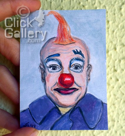 BirsenOzbilge's tweet photo. Completed 100 ACEO Clown Portraits! Read the blogpost; ACEO Clown Portrait #100 "Purple Pablo"
https://t.co/yexYBdodNT
#bloggersunveiled #clowns #PortraitChallenge #miniature #collectors @Patreon #ArtistOnTwitter #lanouba #CirqueDuSoleil #rt please https://t.co/Ir7H42lQbs