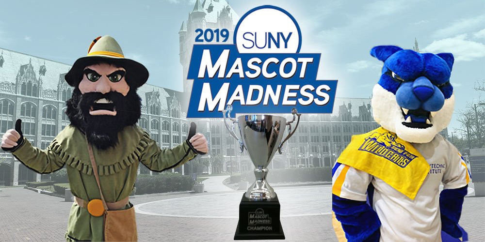Looks like we have a finals to prepare for. Starting Tues, 4/9, the last 2 mascots standing in #SUNY #MascotMadness 2019 will compete for a championship. A new winner will be crowned. 
Rip Van Winkle (<a href="/SUNY_cgcc/">Columbia-Greene Community College</a>) vs. Walter T. Wildcat (<a href="/SUNYPolyInst/">SUNY Polytechnic Institute</a>)