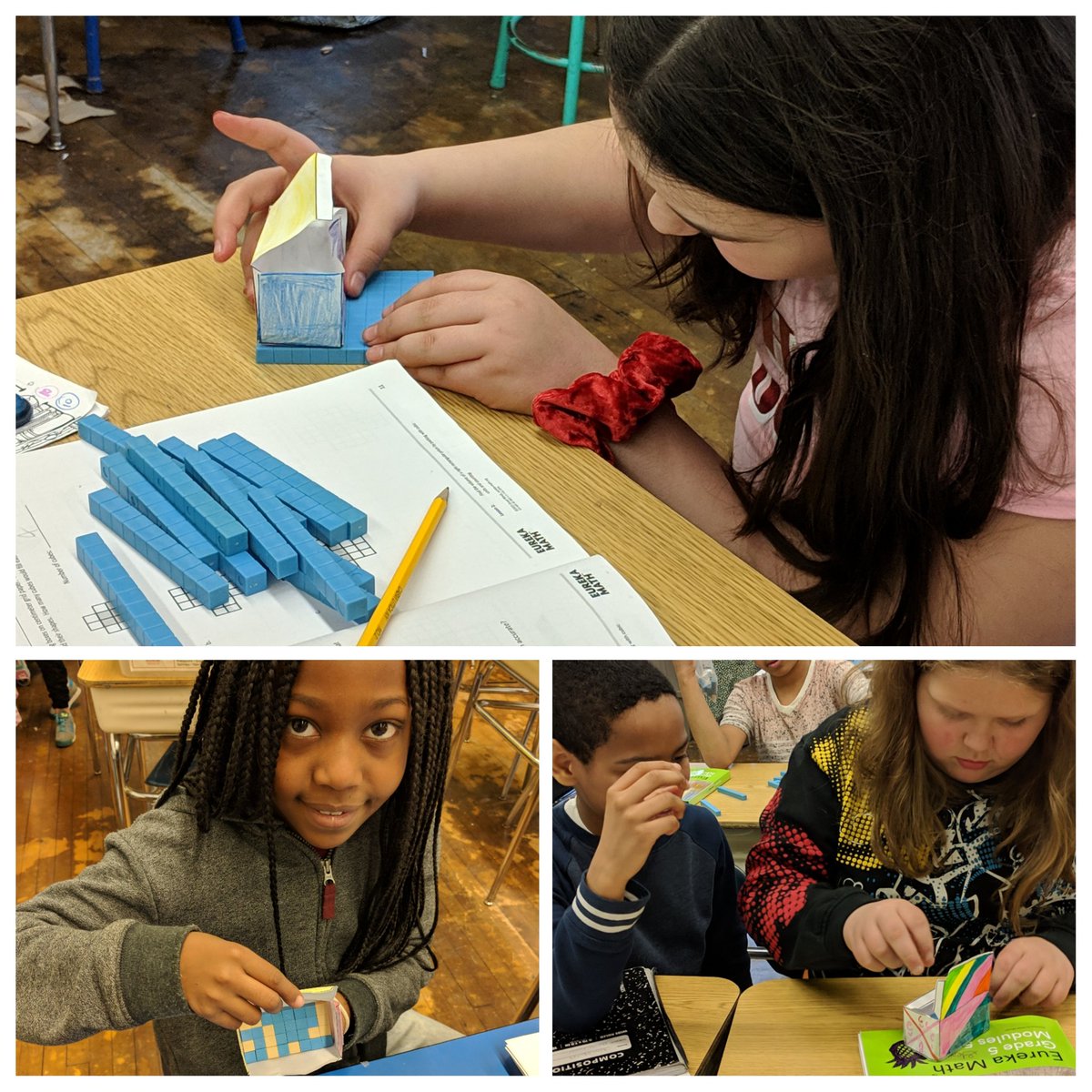 mrswest204's tweet photo. Trying to figure out how many cubic units can fit into our rectangular prisms. #mathisfun
,#yateselementary @SCSchools https://t.co/BZxIxKyulH