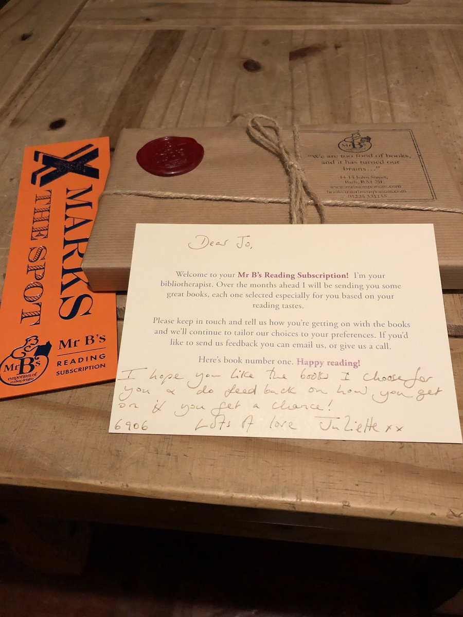 First book of my subscription from <a href="/mrbsemporium/">Mr B's Emporium</a> I’m so excited. What a lovely parcel to come home to. Thank you Juliette x