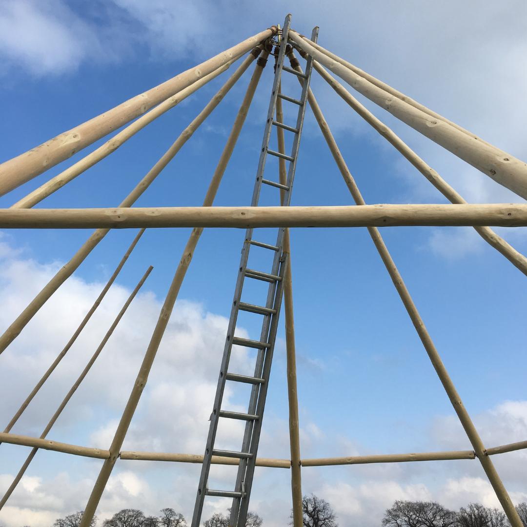 We only use suppliers who work ethically to sustain the UK forests that they source from. Our poles are slow-grown in sandy soil &amp; then individually selected for uniformity.  Finally they are whittled (in Hampshire) to ensure that they're smooth yet beautifully natural. #TipiPole