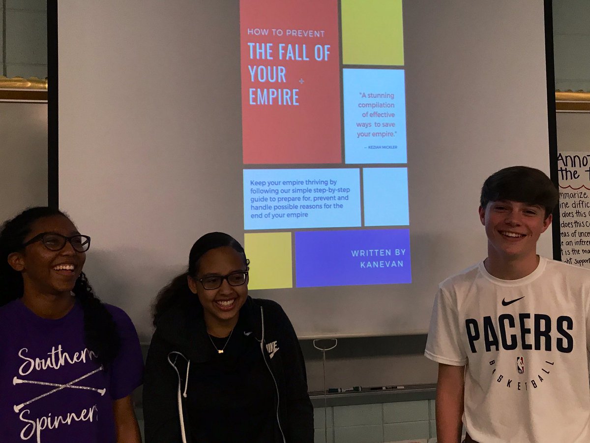 _BGalloway's tweet photo. Who knew studying the reasons for the fall of Rome could be so entertaining? We learned about each reason through newscast reels, book talks and Ted Talks, the beheading of Roman Soldiers and so much more! @OMS_Jackets #OMSJacketLife #AncientRome https://t.co/c91sj4rOgr