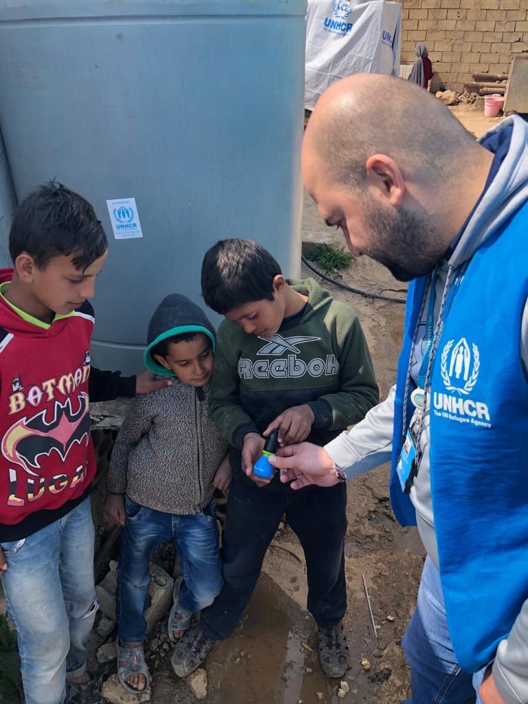 BobbieFBaker's tweet photo. Every drop costs, every drop counts. UNHCR, implementing 'The Drop' self cleansing self closing tap in refugee settings. Increasing access to, and instilling hand washing with soap as a habit to reduce diarrheal disease (Temnine El Faouqa, H El Saffar, April 2019). https://t.co/xky8mkYwIn