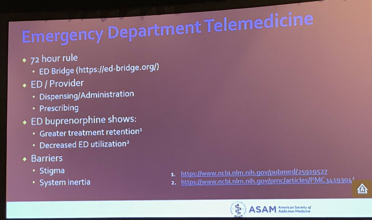 <a href="/ASAMorg/">ASAM</a> Use of telemedicine in the ED- great info  #ASAM2019