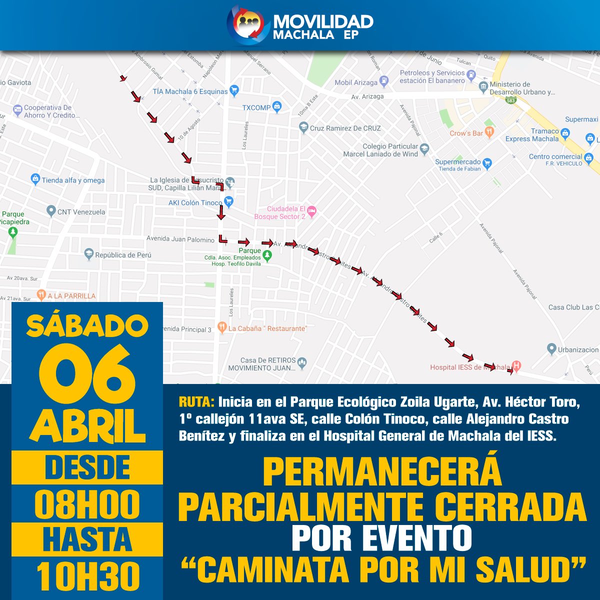 🚧 Toma las debidas precauciones al circular.