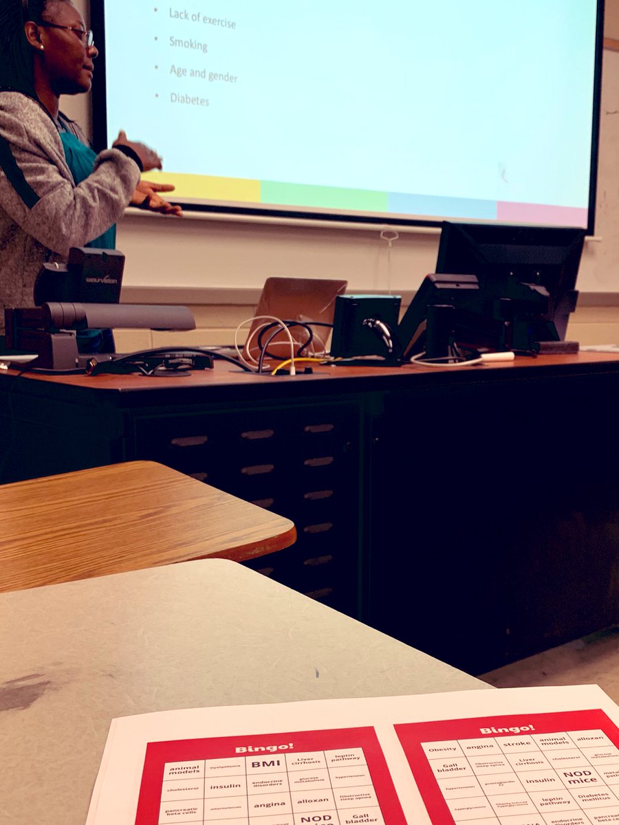 priya_luthra's tweet photo. To make student presentations more exciting for my class today, we played science BINGO (inspired by @TheMenacheryLab ) and it was a hit!! If you complete a line you ask a question ..kept students engaged.. more participation and discussion...#Bingo!!! 😀#teachingphilosphy https://t.co/fiQS2QMjWn