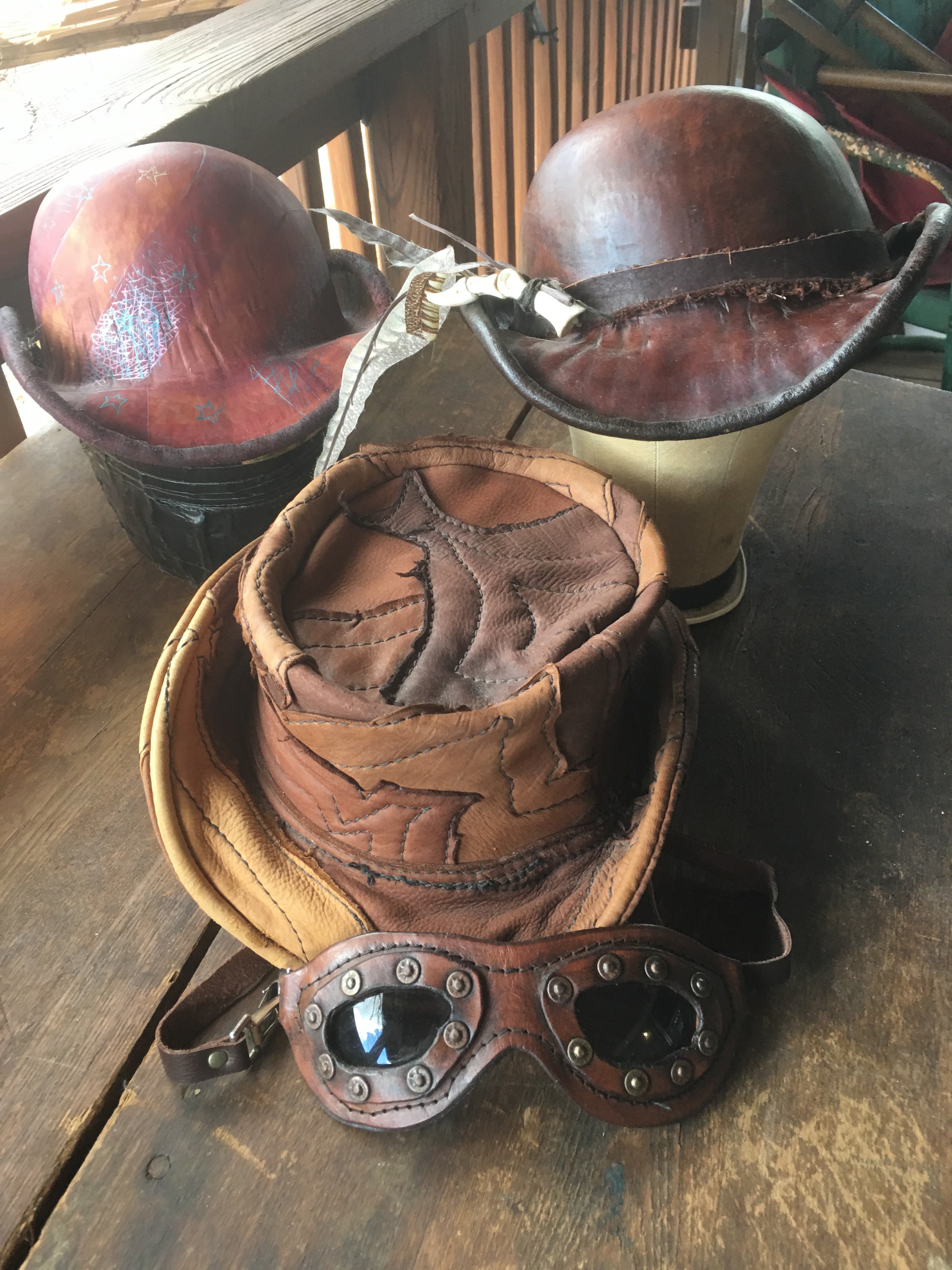 MakerFaire X: "Come experience Hat at Maker Faire! Tracy is an eclectic artist who's been working in leather for the last 30 years, making hats and bags. Most