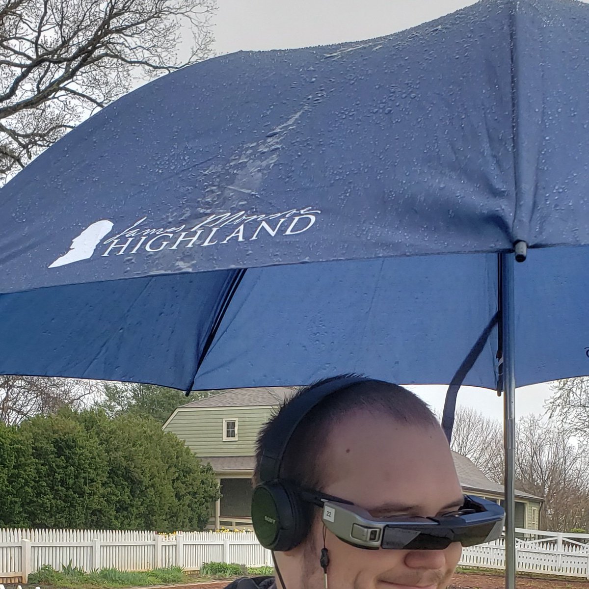 Histocrats's tweet photo. Enjoying Augmented Reality tour of @monroehighland in the rain. History and technology blend the past with the present.  #ar #history #historyteacher #histocrats #histocation #presidentmonoroe #highlands #virgina https://t.co/ulFKezs7ai