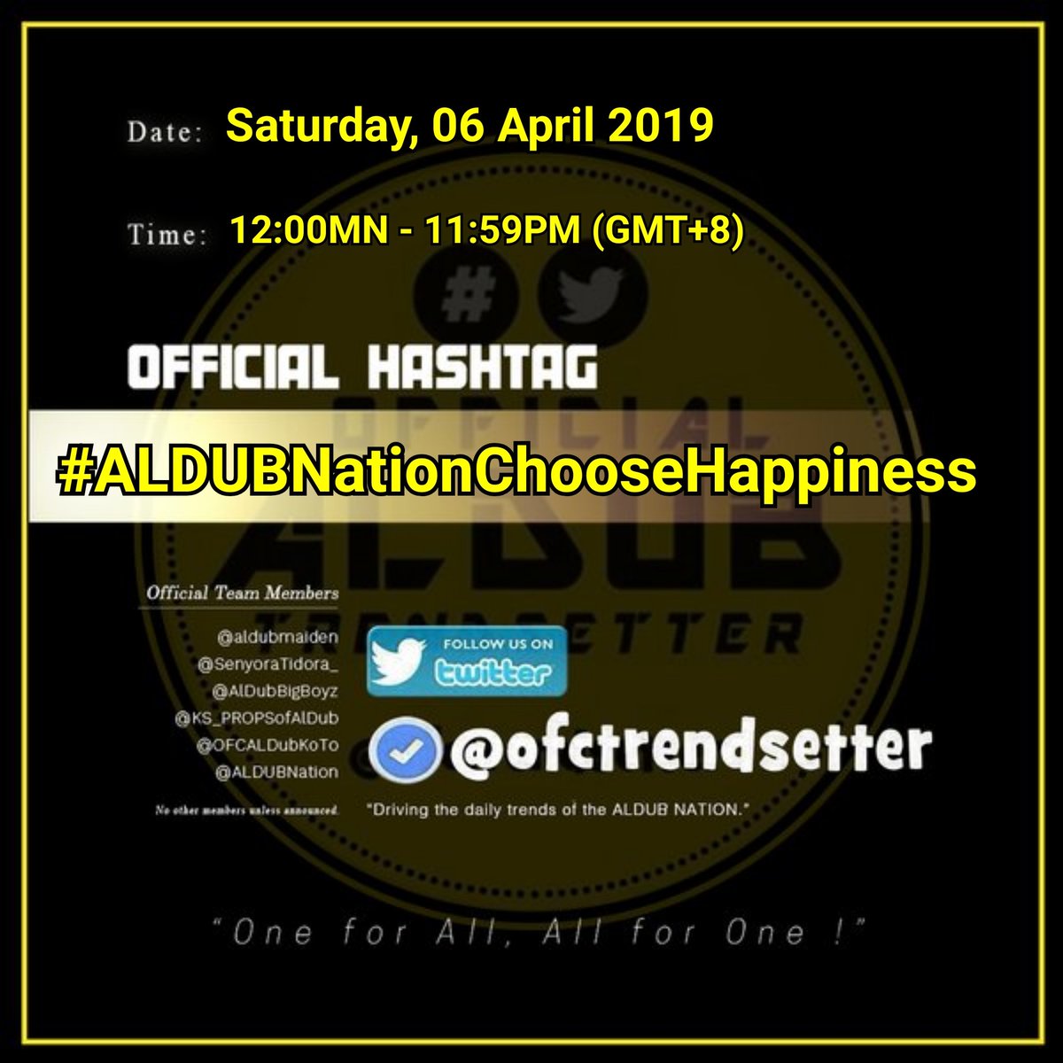 Please support our oht today
Thank you
Godspeed
#ALDUBNationChooseHappiness
@ALDUB_inARTeam <a href="/Sakitan_Squad/">Sakitan Squadᴬᴰᴺ</a> <a href="/AMInaticsOFC/">AMInatics OFC ᴬᴰᴺ</a> <a href="/TropALDUB/">TROPANG ALDUB ᴬᴰᴺ</a> @Obra_ADN2018 @sniper0729 <a href="/niqujade/">Jadee (❁´◡`❁)</a> <a href="/FlakesofSilver/">💔愛💜𝓡𝓪𝓮 𝓝𝓲 𝓚𝓾𝓵𝓮𝓽𝔃 ⁷ᴳ𓆩ᥫ᭡𓆪 ʟᴏ(ꪜ)ᴇ ⟬⟭⟭⟬</a> <a href="/AmadgetA/">twinkle🌟</a> <a href="/AIFam16/">Ang SALTIK Infinity</a> <a href="/irmaroxas3/">HAPPY LIFE😂HAPPY HEART💞</a> <a href="/DiosaRMendoza/">Diosa ∞⁷ RM 💜💜💜💜💜💜💜</a> <a href="/lovers_feelings/">ALDUB QUOTES</a> @kharel_sakura <a href="/hotxander01/">-xanrel™</a>