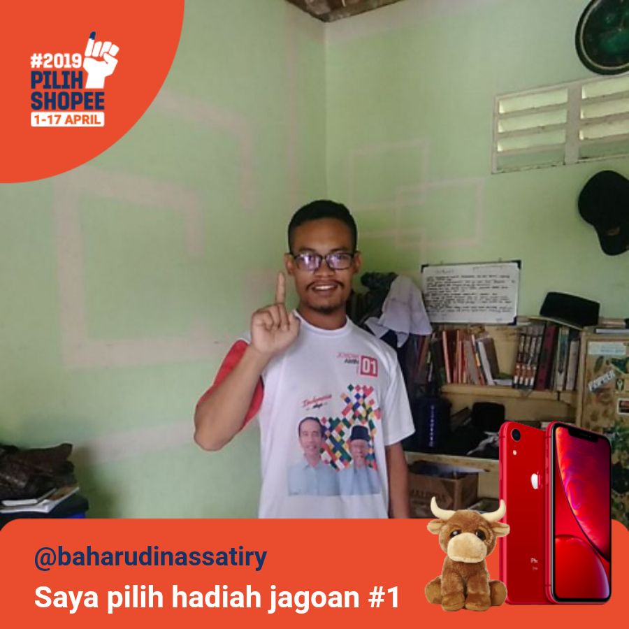 BAssatiry's tweet photo. Saya pilih hadiah jagoan # 1! Yuk pilih hadiah jagoanmu juga untuk memenangkan iPhone XR + boneka menarik.#PilihShopee #HadiahJagoan1 https://t.co/yB99pc10lw https://t.co/CRXJcXuleR
