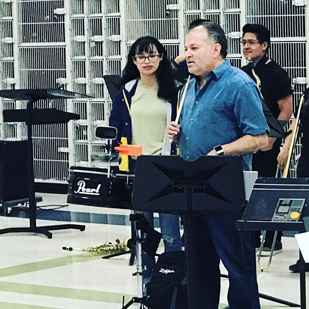 dvhspercussion's tweet photo. Some photos from yesterday’s FANTASTIC clinic at Del Valle High School from Lalo Davila! The stories and knowledge shared were phenomenal! Thank you Mr. Davila! https://t.co/LoO3bc2u6u