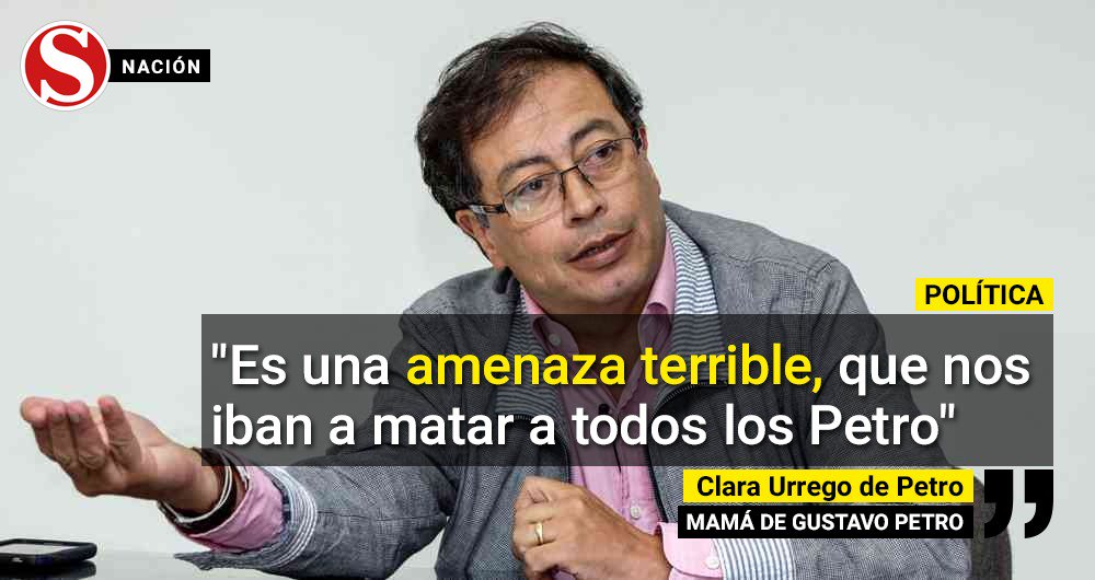 RevistaSemana's tweet photo. Clara Urrego, la madre de @petrogustavo, aseguró que les advirtieron que iban a "matar a todos los Petro". Este mensaje intimidatorio llega justo mientras el senador de la Colombia Humana denuncia en La Haya los asesinatos de líderes sociales. https://t.co/zRAHffXXpC https://t.co/bsU8cWTOkY