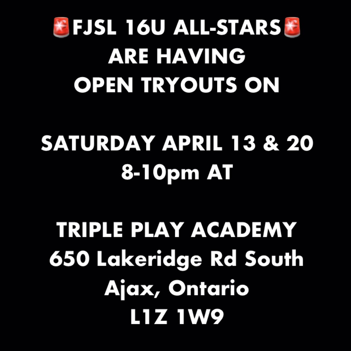 TriplePlayAcdmy's tweet photo. Elite All-Star Tryouts!! Here is an opportunity to become an All-Star!! **Registrations and info on site** #FJSL #Elitebaseball #All-Stars #Tryouts https://t.co/2Cu1kwACtj