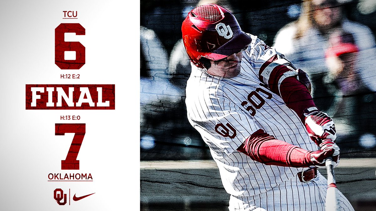 OU_Baseball's tweet photo. WALK IT OFF!

Brylie Ware singles home Muniz and OU beats TCU 7-6!

➡️ https://t.co/4jrivltJtk 
#BoomerSooner https://t.co/88JgDhZd48