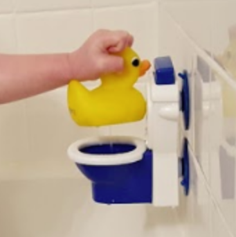Potty Duck teaches toddlers that "pee" goes in a toilet...#pottytraining #toddlerlife #earlyed